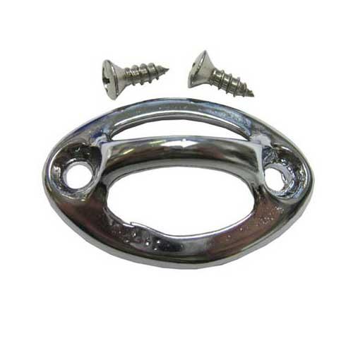 Flat Oval Rope Eye Chrome Plated Brass Pair